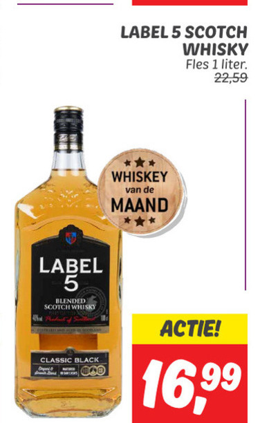 Label 5   whisky folder aanbieding bij  Dekamarkt - details