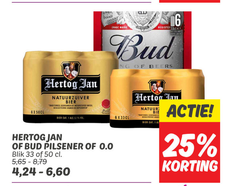 Bud   blikje bier folder aanbieding bij  Dekamarkt - details