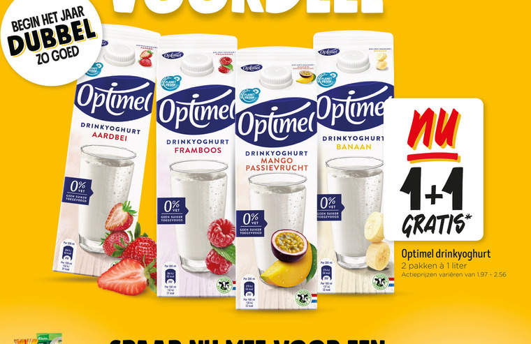 Optimel   drinkyoghurt folder aanbieding bij  Jumbo - details