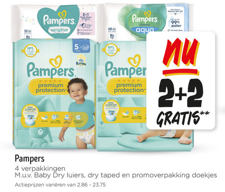 Pampers   luiers, billendoekjes folder aanbieding bij  Jumbo - details