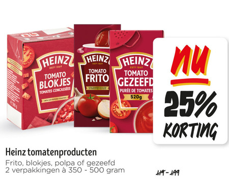 Heinz   tomatenpuree, tomatenblokjes folder aanbieding bij  Jumbo - details