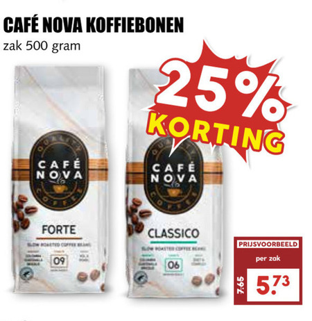 Cafe Nova   koffiebonen folder aanbieding bij  MCD Supermarkt Basis - details