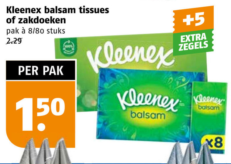 Kleenex   zakdoek, tissue folder aanbieding bij  Poiesz - details