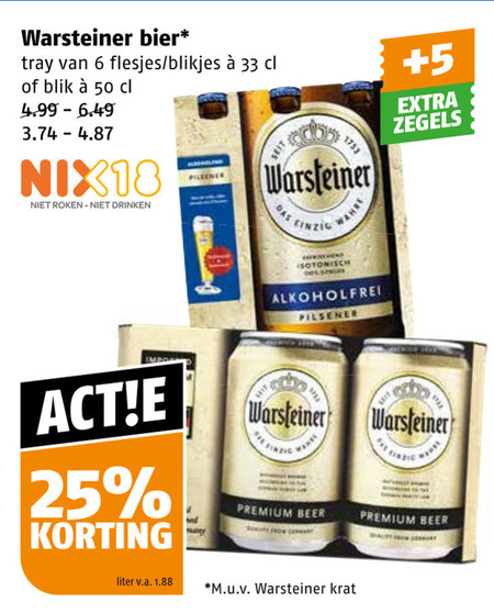 Warsteiner   blikje bier folder aanbieding bij  Poiesz - details