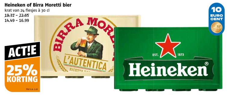 Heineken   krat bier folder aanbieding bij  Poiesz - details