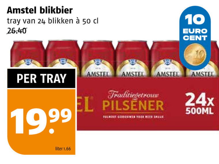 Amstel   blikje bier folder aanbieding bij  Poiesz - details