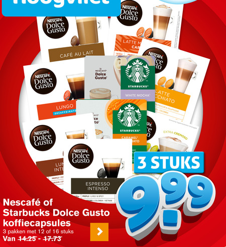 Nescafe   dolce gusto capsules folder aanbieding bij  Hoogvliet - details