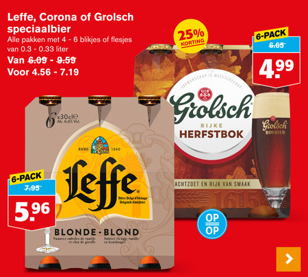 Grolsch   speciaalbier, blikje bier folder aanbieding bij  Hoogvliet - details