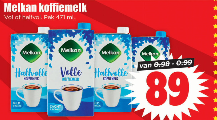 Melkan   koffiemelk folder aanbieding bij  Dirk - details