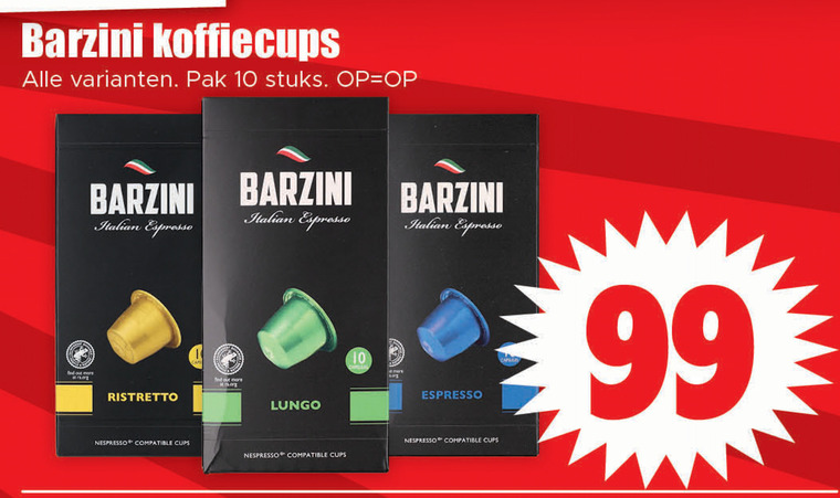 Barzini   koffiecups folder aanbieding bij  Dirk - details