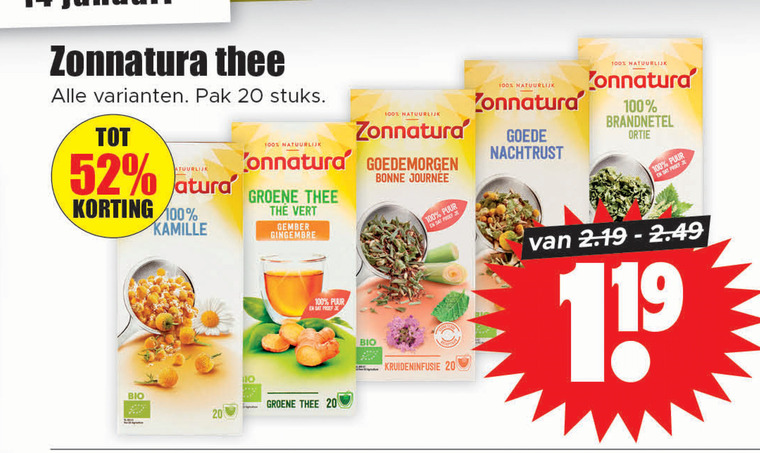 Zonnatura   thee folder aanbieding bij  Dirk - details