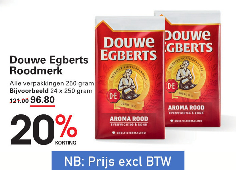 Douwe Egberts   koffie folder aanbieding bij  Sligro - details