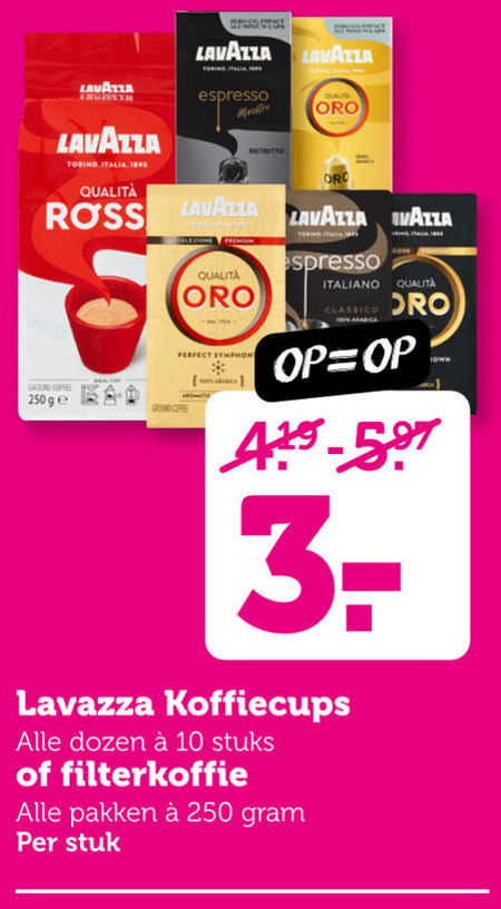 Lavazza   koffie, koffiecups folder aanbieding bij  Coop - details