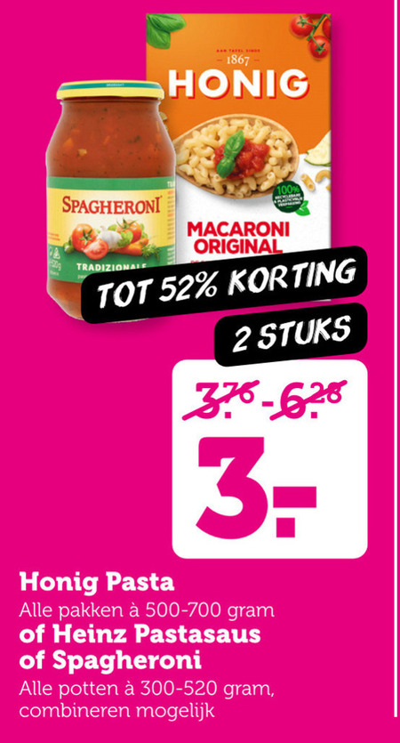 Honig   pastasaus, pasta folder aanbieding bij  Coop - details