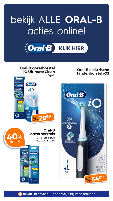 Braun Oral-B   elektrische kindertandenborstel, opzetborstel folder aanbieding bij  Trekpleister - details