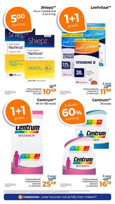 Centrum   multivitaminen folder aanbieding bij  Trekpleister - details