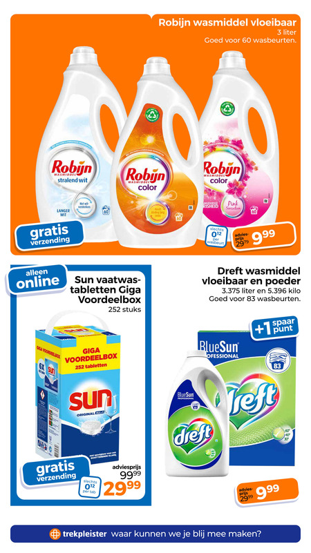 Dreft   vaatwasmiddel, wasmiddel folder aanbieding bij  Trekpleister - details