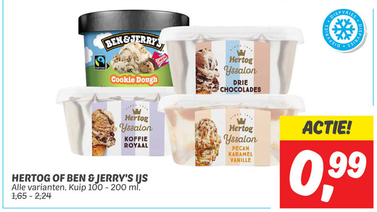 Ben and Jerrys   ijsbekers folder aanbieding bij  Dekamarkt - details