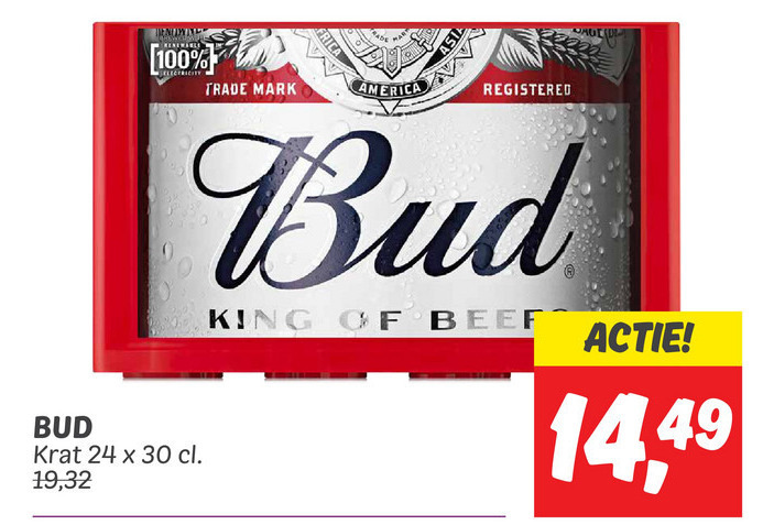 Bud   krat bier folder aanbieding bij  Dekamarkt - details