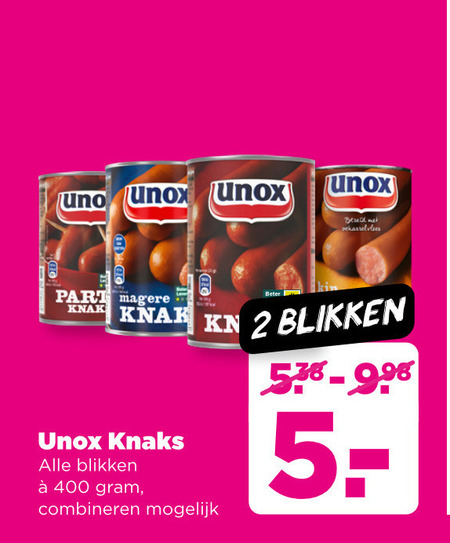 Unox   knakworst folder aanbieding bij  Plus - details