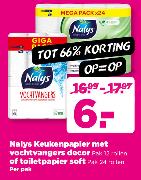 Nalys   keukenpapier, toiletpapier folder aanbieding bij  Plus - details