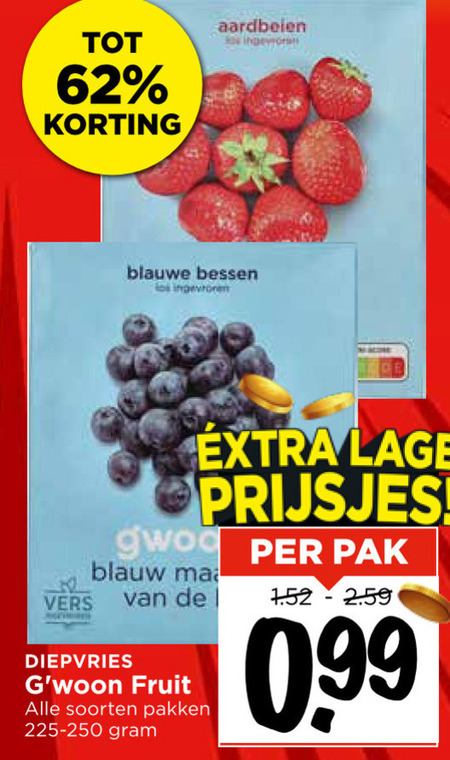 Gwoon   diepvriesfruit folder aanbieding bij  Vomar - details