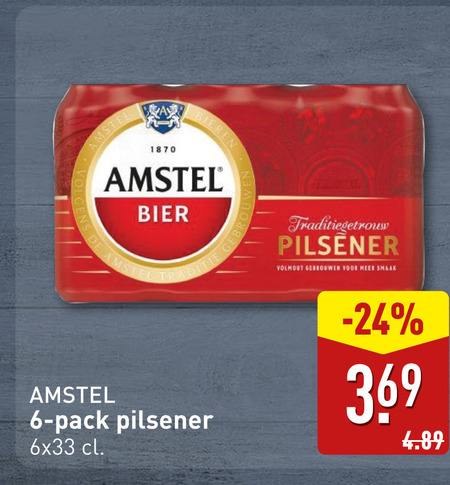 Amstel   blikje bier folder aanbieding bij  Aldi - details