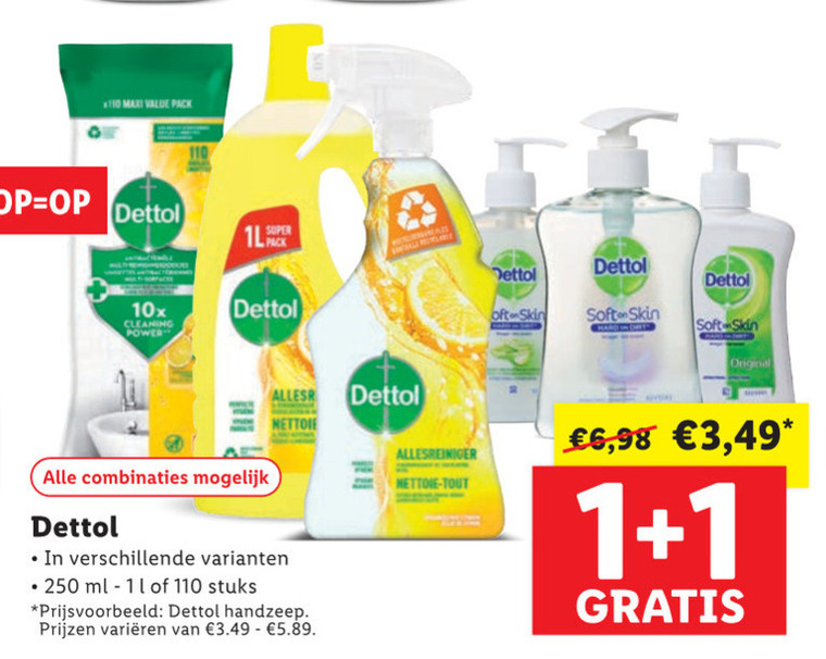 Dettol   handzeep, allesreiniger folder aanbieding bij  Lidl - details