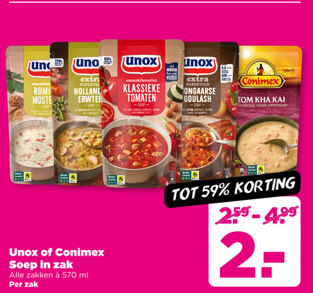 Unox   soep folder aanbieding bij  Plus - details