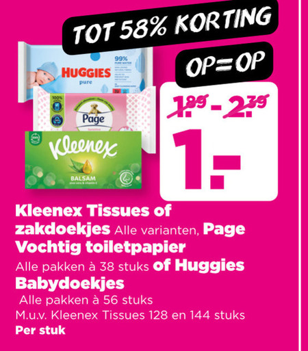 Kleenex   tissue, vochtig toiletpapier folder aanbieding bij  Plus - details