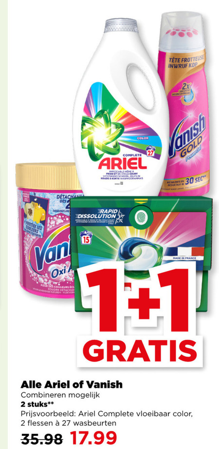 Vanish   vlekkenverwijderaar, wasmiddel folder aanbieding bij  Plus - details