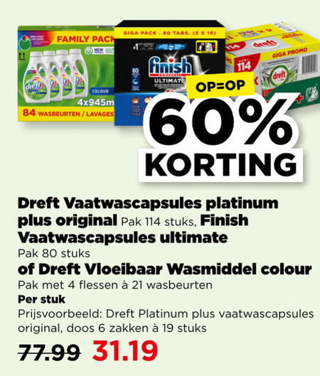 Dreft   vaatwasmiddel, wasmiddel folder aanbieding bij  Plus - details