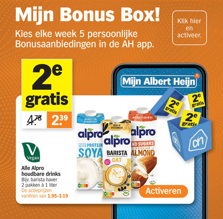 Alpro   soja melk folder aanbieding bij  Albert Heijn - details