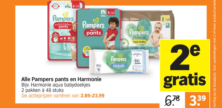 Pampers   luierbroekjes, luiers folder aanbieding bij  Albert Heijn - details