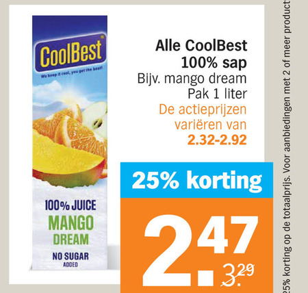 Coolbest   vruchtensap folder aanbieding bij  Albert Heijn - details