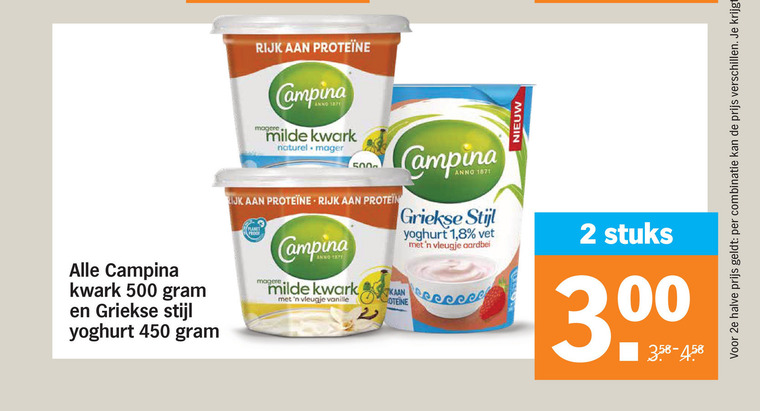 Campina   kwark folder aanbieding bij  Albert Heijn - details