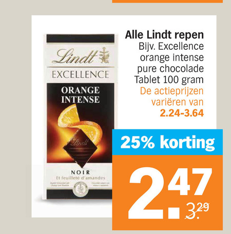 Lindt   chocolade folder aanbieding bij  Albert Heijn - details