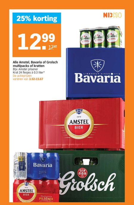 Grolsch   krat bier, blikje bier folder aanbieding bij  Albert Heijn - details