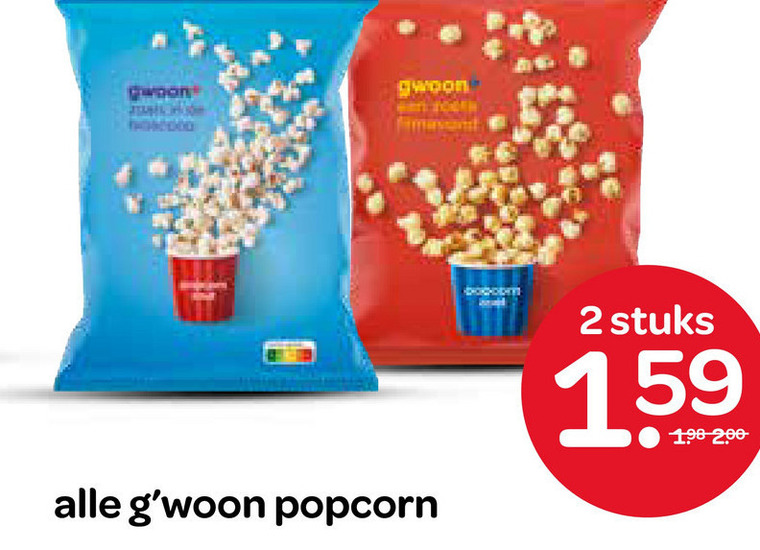 Gwoon   popcorn folder aanbieding bij  Spar - details