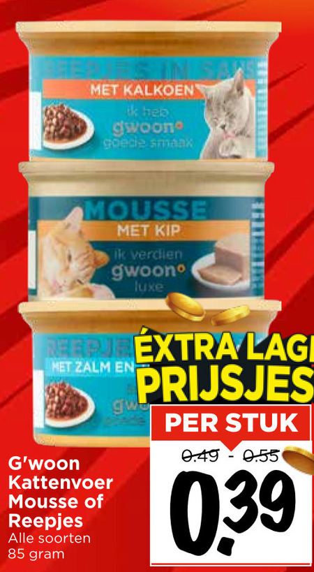 Gwoon   kattenvoer folder aanbieding bij  Vomar - details