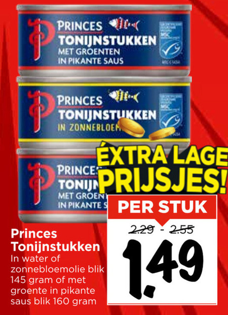 Princes   tonijn in blik folder aanbieding bij  Vomar - details