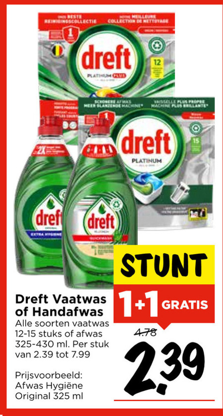 Dreft   afwasmiddel, vaatwasmiddel folder aanbieding bij  Vomar - details