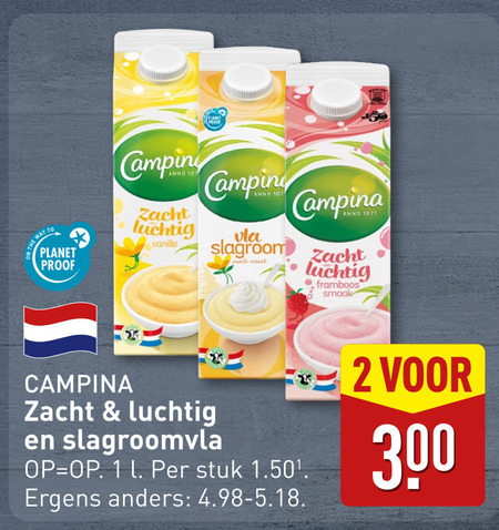 Campina   vla folder aanbieding bij  Aldi - details