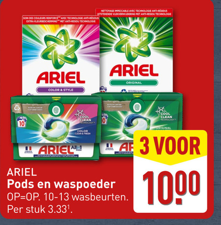 Ariel   wasmiddel folder aanbieding bij  Aldi - details