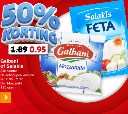 Galbani   mozzarella folder aanbieding bij  Hoogvliet - details