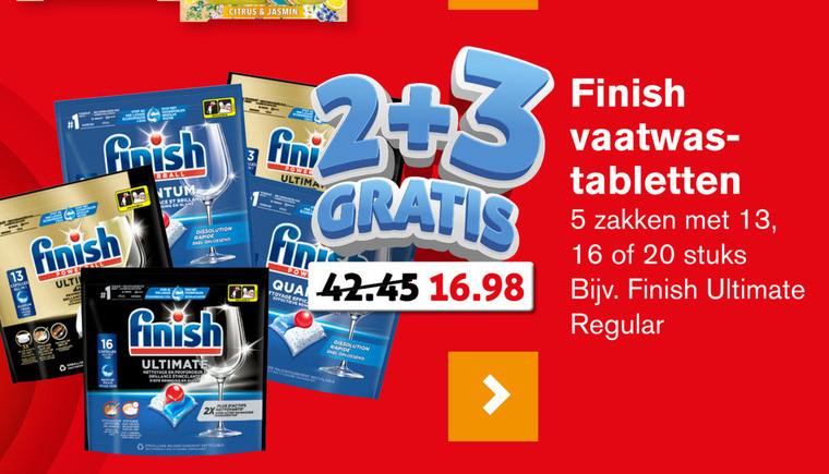 Finish   vaatwasmiddel folder aanbieding bij  Hoogvliet - details