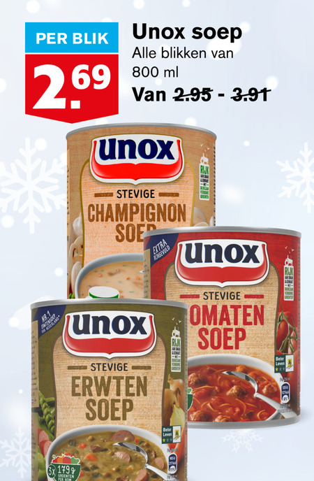 Unox   soep folder aanbieding bij  Hoogvliet - details