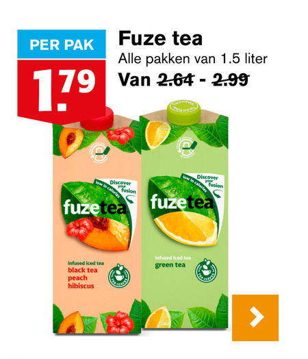 Fuze Tea   ice tea folder aanbieding bij  Hoogvliet - details