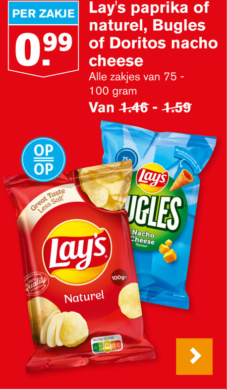 Doritos   zoutje, chips folder aanbieding bij  Hoogvliet - details