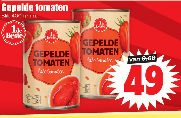 1 De Beste   tomatenblokjes folder aanbieding bij  Dirk - details